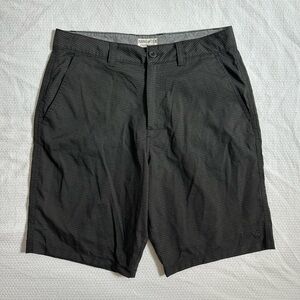 Men's HANG TEN Black and Gray Stripe Casual Dressy Flat Front Shorts Size 34 M